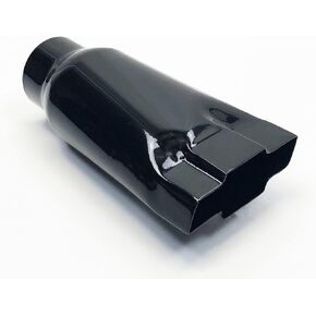 Exhaust Tip Long 3.00" Inlet 4.75" Outlet 9.00" Long Chevy Gloss Black Bowtie Stainless Wesdon Exhaust Tip