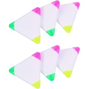 Acrylic Triangle Highlighters Fluorescent Marker Pens: 6pcs 3 Colors Writing Coloring Pens Office Supplies Party Favor for Journaling Highlighting Planner Notes Colored Highlighters
