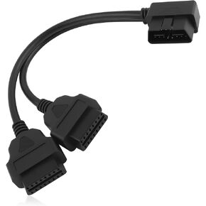 OBD2 Splitter,24AWG 16 Pin Y OBD2 Extension Cable for Connecting Ports to Check Car Equipment,Universal 1 Male to 2 Female OBD2 Adapter Car Accessories for All OBD2 Vehicles