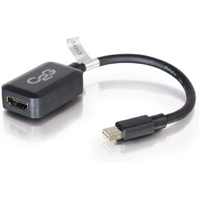 C2G Mini Display Port Adapter, Display Port to HDMI, Male to Female, Black, 8 inches, Cables to Go 54313