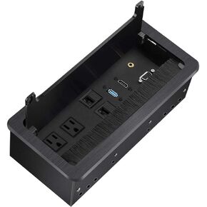 منفذ صندوق توصيل فرشاة الطاولة مع مقبس HDMI LAN VGA Power لمؤتمر سطح المكتب