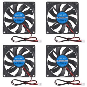 4PCS DC Coolng Fan 80x80x15mm 80mm 12V Dual Ball Bearing Brushless Case Cooler Fans for 3D Printer PC CPU Computer Case Fan Cooler