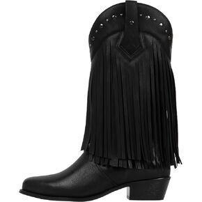 SheSole Women's Wide Width Fringe Boots Western Cowgirl Cowboy Boots Wide Calf Black Brown