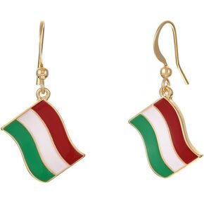 Madison Tyler Dangle Earrings for Women|Country Flag Earrings for Women Girls|Flag Dangling Fish Hook Patriotic Earrings for Olympic Games