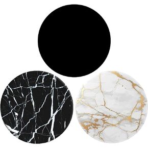 Collapsible Phone Bracket 360°Rotary Grips for Phones & Tablets(3 Pack) - Black White Marble