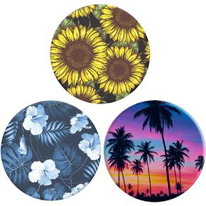 Multi-Functional Grip Mobile Phone Stands and Finger Holder (3 Pack) - Yellow Sunflowers Enamel Wild Flowers Purple Palm Trees