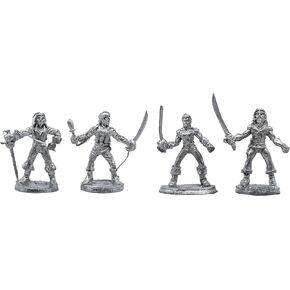4 Piece Pirates Set - 100% Lead-Free Pewter - Classic Fantasy Miniatures for 28mm Table Top Games - Made in USA - RAL Partha Miniatures in Saudi Arabia