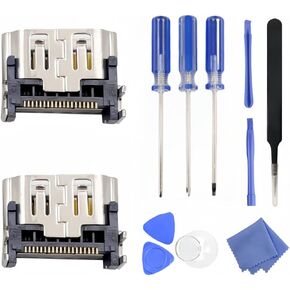 2 Pack HDMI Port Replacement for Sony Playstation 5 PS5 Display Socket Interface Jack Connector with Tools Kits CFI-1015A CFI-1015B EDM-010, SY-PS5-WC2P