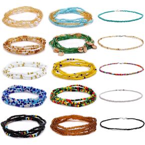 الجسم/البطن/سلسلة الخصر قابلة للتمدد للنساء مقاس كبير خرز الخصر الأفريقي حول القلادة/الخلخال/سوار المعصم مجوهرات صيفية in Kuwait