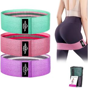 Fabric Resistance Bands for Working Out, 3Pack or 6Pack Non-Slip Exercise Bands for Women and Men, Fabric Booty Bands for Home, Exercise Fitness, Pilates, Stretching