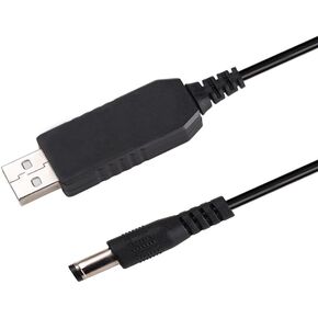 كابل محول تصعيد جهد USB من DC 5V إلى DC 12V، كابل محول إمداد الطاقة مع مقبس DC 5.5 × 2.5 مم أو 5.5 × 2.1 مم، كابل USB 5V إلى DC 12V - 5 أقدام [غير مناسب لمعدات التيار العالي] in Kuwait