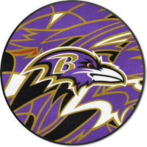 FANMATS 23207 Baltimore Ravens Roundel Rug - 27in. Diameter Xfit Design