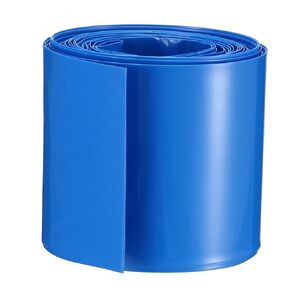 uxcell 43mm Flat PVC Heat Shrink Tubing Battery Wrap 5m Length for 26650 Battery Blue