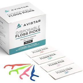 450 Individually Wrapped Floss Picks - Multi-Color Travel Floss Picks - Easy Grip Disposable Floss Picks - Dental Flossers for Teeth - Gently Removes Plaque & Food Particles Between Teeth
