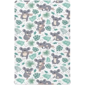 Cute Koala Crib Sheets for Boys Girls - Portable Microfiber Fitted Crib Sheet for Playard and Mini Crib Mattress, Soft & Breathable, 27x39 Inch