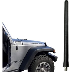 AntennaMastsRus - The Original 6 3/4 Inch is Compatible with Jeep Wrangler TJ - YJ (1987-2006) - Car Wash Proof Short Rubber Antenna - Internal Copper Coil - Premium Reception - German Engineered