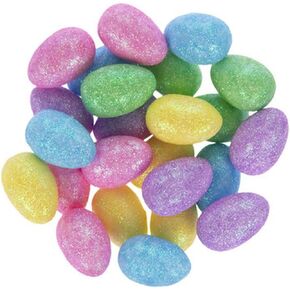Pastel Glitter Foam Eggs for Easter Crafts, Decor (Tiny - 1 Inch) - 24 Pieces