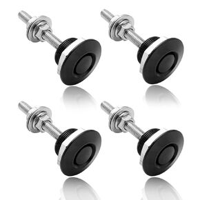 Quick Release Latch Lock Clip Push Button Bonnet Kit, 1.25" Diameter Aluminum Alloy Car Hood Pins, Universal Aluminum Vehicle Hood Pins, 4PCS