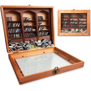 Anxiety Bookshelf Mini Bookshelf Ornament Miniature Bookshelf Decor Shake Bookshelf Shake Away Your Anxiety Miniature Book Library with 300pcs Mini Books for Book Lovers Home Room Office Decor