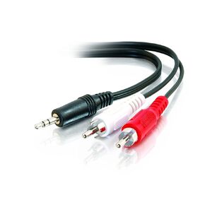 C2G/Cables To Go Legrand - C2G 3.5MM to RCA Y-Cable, 6 Foot Y Splitter Audio Cable RCA, Male to Male 3.5MM to RCA Audio Cable, 1 Count, C2G 40423
