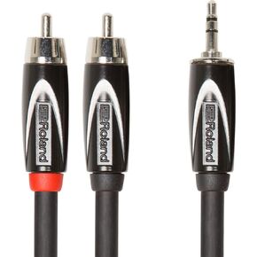 Roland Interconnect Cable 3.5mm TRS to Dual RCA - 3m - 5 Foot (RCC-5-352RV2)