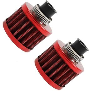 MUGE RACING 2Pcs Air Filter Cold Air Intake Filter Breather 12mm Valve Cover Breather Filter For Car and Motorcycle(Black)