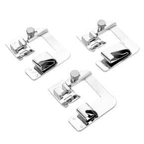 3 Sizes Wide Rolled Hem Pressure Foot Sewing Machine Presser Foot Hemmer Foot Set (1/2 Inch, 3/4 Inch, 1 Inch) for Singer, Brother, Babylock, Janome, Kenmore, White, Juki, New Home and More