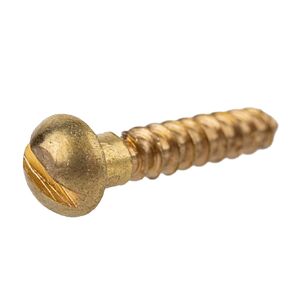 #6 x 5/8" Brass Round Head Slot Drive Wood Screws | Pack of 25 | Self Tapping Screws for Wood Antique or Modern Furniture That Does Not Require A Countersunk Screws | SC-B658R (25)