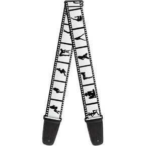Buckle-Down Guitar Strap Girls Posing Film Strip White Black 2 Inches Wide