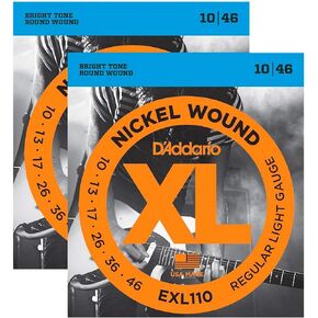 أوتار جيتار كهربائي من D'Addario EXL130 مصنوعة من النيكل، خفيفة للغاية، 8-38 (عبوتان)