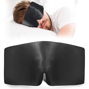 BeeVines Silk Sleep Mask, 22 Momme Mulberry Silk Eye Mask, 100% Real Silk Eye Covers with Adjustable Band, 100% Blackout Face-Hugging Padded Silk Sleeping Eye Cover for Men & Women