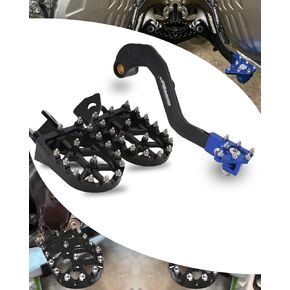 JFG RACING Motorcycle Foot Peg + Brake Pedal Footpeg Lever Kit For WR250R 2008-2020, WR250X 2008-2011 Dirt Bike BLACK