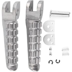 Aramox Foot Pegs, Motorcycle Rear Foot Pegs Footrests Modified Accessory Silver Fit for Ducati Monster 696/796 2009-2013