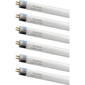 (6 Pack) F8T5/WW 12’’ Linear Fluorescent Light Bulb, 8W Warm White T5 Tube, 3000K Soft White Lamp, G5 Mini Bi Pins Base Replacement for Under Cabinet Light, RV, Closet