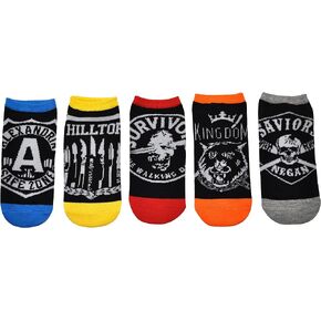 Everything Legwear The Walking Dead Socks (5 Pair) - (1 Size) The Walking Dead Merchandise Low Cut Socks Women & Men's
