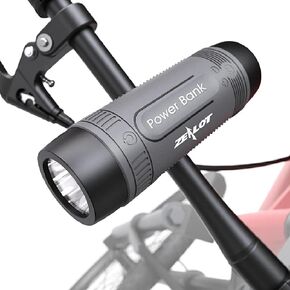 ZEALOT Portable Bluetooth Speaker, Bike Speaker, Bluetooth Speaker, Handlebar sepaker, IPX5 Waterproof, LED Torch Light, MIC/TF/AUX for Home Outdoor Hiking Camping iOS Andoird -Gray