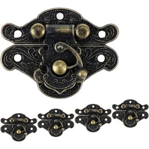 Vintage Latch Hasp,Small Size Jewelry Box Antique Buckle Wooden Box Latch Retro Decorative Hasp Latch Buckle,Pack of 5