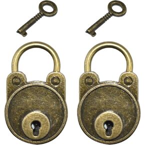2 Pieces Mini Vintage Locks Small Bear-Shape Padlock with Key for Handbag, Jewelry Box, Storage Box, Diary Book, Gold