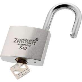 keyed Padlock, Heavy Duty Stainless Steel Lock, Waterproof and Rustproof Storage, Warehouses, Garage, Outdoors, 1-Pack