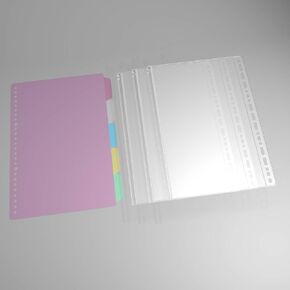 3 Pcs A5 Size 20 Holes Binder Pockets, Zipper Binder Pouch Bags Waterproof Loose Leaf Bags & Document Classification (Support, 3 1) A5 20 Holes Support