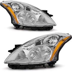 Compatible with 2010 2011 2012/10 11 12 Nissan Altima 4Door Sedan Headlights Headlight Assembly Chrome Housing Amber Reflector Replacement Left And Right