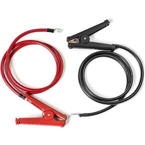 Spartan Power 2 AWG 6 Foot Alligator Clamp Battery Cable Set with 5/16" Ring Terminals