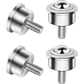 محمل نقل دوار للكرة، 4 قطع M12 جذع خيط 1 بوصة، بكرة نقل الكرة شديدة التحمل لنقل الحركة، مثبتة على مسمار، جذع خيط، محمل فولاذي وفولاذ كربوني، سعة تحميل إجمالية 1600 رطل. in Kuwait