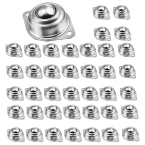 40PCS 1'' Roller Ball Transfer Bearing, Carbon Steel Round Ball Transfer Unit,360º Rotation Universal Ball Casters 400Lbs Carbon Steel Round Ball Transfer Unit for Conveyor, Roller Stand, Transmission