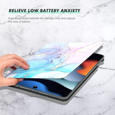 Case for 10.2 Inch iPad 9th/8th/7th Generation 2021/2020/2019 - iPad Cover 9th/8th/7th Generation, Premium Leather Folio Stand Case - Auto Wake/Sleep and Multiple Viewing, Marble Fresh in Saudi Arabia