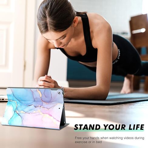 Case for 10.2 Inch iPad 9th/8th/7th Generation 2021/2020/2019 - iPad Cover 9th/8th/7th Generation, Premium Leather Folio Stand Case - Auto Wake/Sleep and Multiple Viewing, Marble Fresh in Saudi Arabia