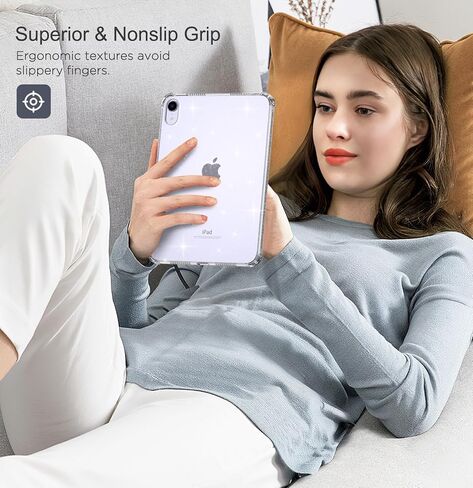 حافظة حماية MoKo متوافقة مع iPad Mini الجيل السادس 8.3 بوصة 2021، غطاء خلفي شفاف وناعم وخفيف الوزن من مادة TPU، شفاف in Saudi Arabia