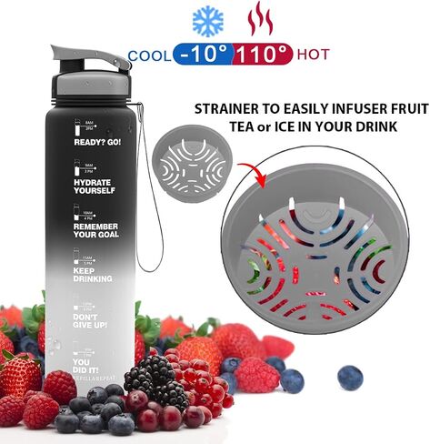 ZORRI 32 OZ Water Bottles, BPA Free Leak Proof Motivational Times Tracking Sports Bottle, Reusable Tritan Plastic Water Jug for Sports & Outdoors, Gym, Yoga, Workout, School, Office in Saudi Arabia