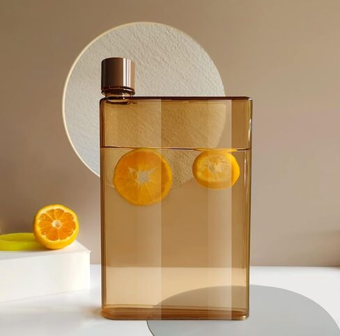 زجاجة مياه مسطحة رفيعة وقابلة لإعادة الاستخدام سعة 420 مل - تناسب زاوية الجيب العشوائية. كوب محمول شفاف للمدرسة، والرياضة، والسفر، وتناول الطعام in Kuwait