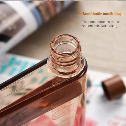 زجاجة مياه مسطحة رفيعة وقابلة لإعادة الاستخدام سعة 420 مل - تناسب زاوية الجيب العشوائية. كوب محمول شفاف للمدرسة، والرياضة، والسفر، وتناول الطعام in Kuwait